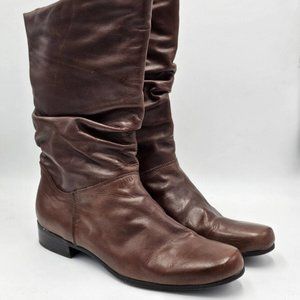 St. John's Bay Leather Mid Calf Boot Women's Size 10 (Brown)